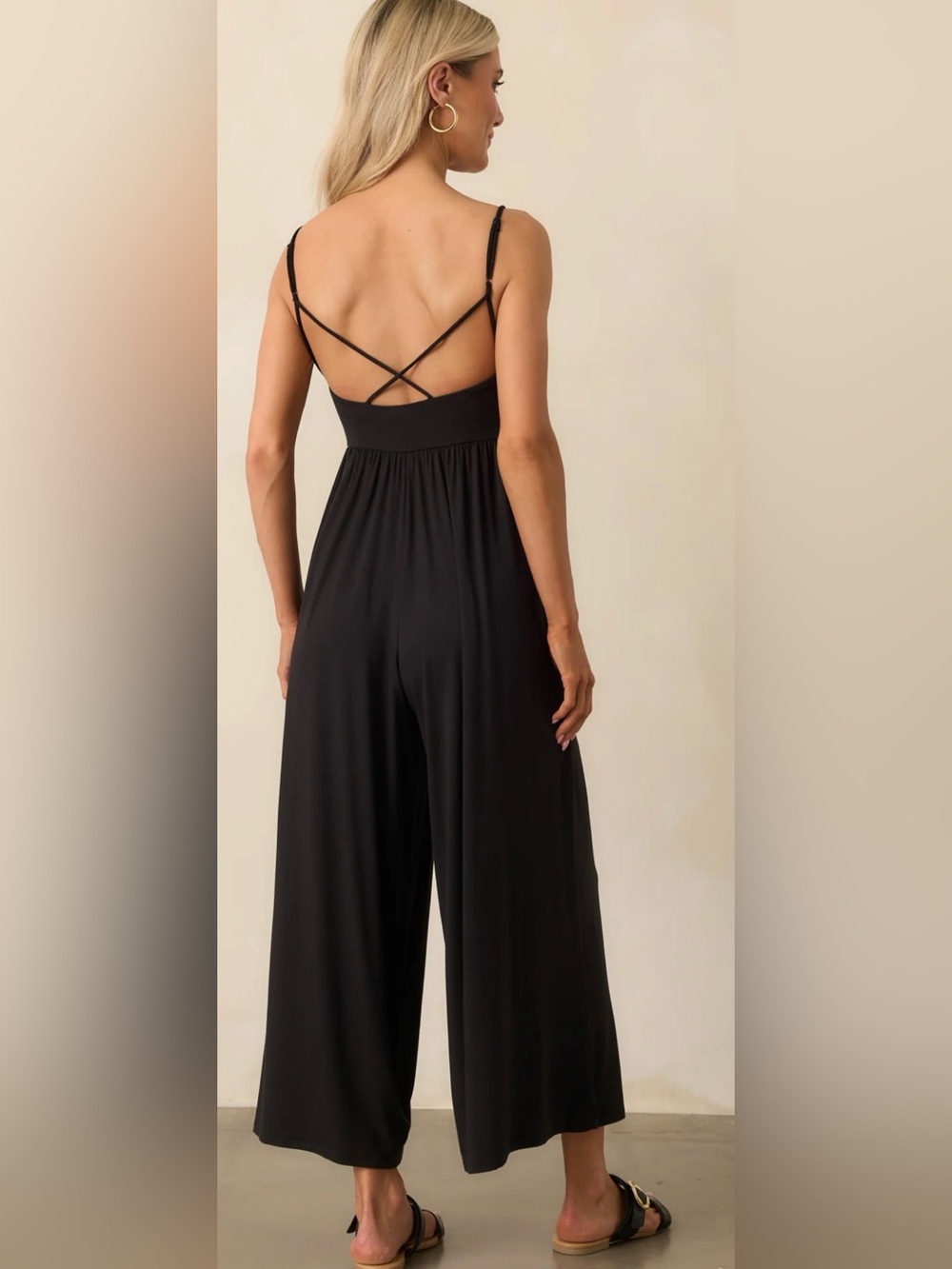 Z Supply NWT‎ Roz Jumpsuit Magenta Fushia Spaghetti-Strap Wide-Leg Goucho L - Picture 3 of 9
